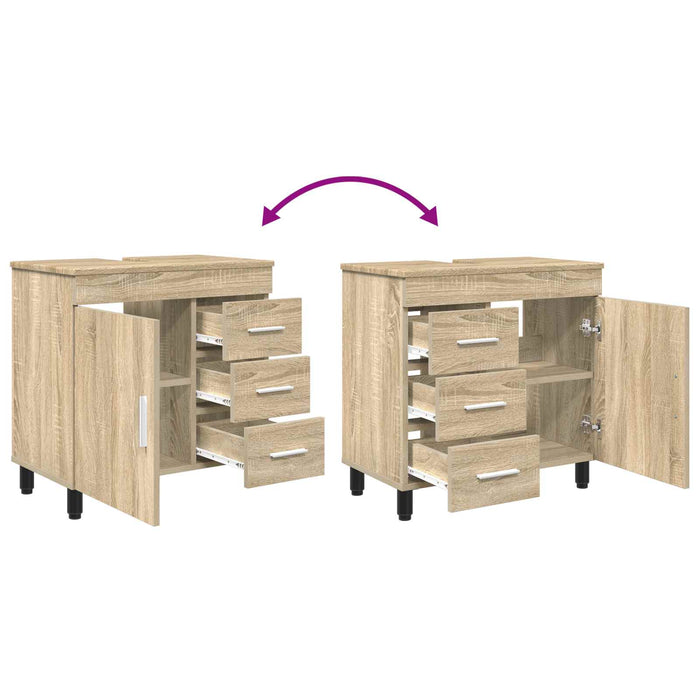 Unitate Vanity pentru Baie Stejar Sonoma 60 x 35 x 60 cm - WALTI WALTI
