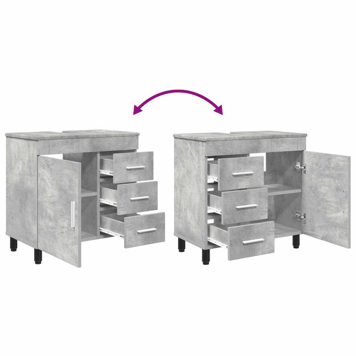 Unitate Vanity pentru Baie Gri Beton 60 x 35 x 60 cm - WALTI WALTI
