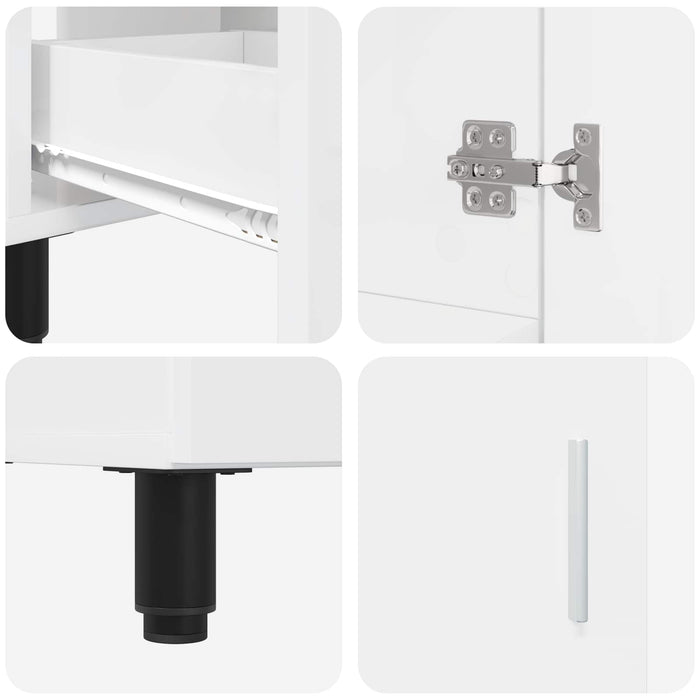 Unitate Vanity pentru Baie Alb foarte lucios 60 x 35 x 60 cm - WALTI WALTI