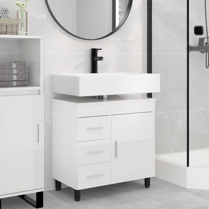 Unitate Vanity pentru Baie Alb foarte lucios 60 x 35 x 60 cm - WALTI WALTI
