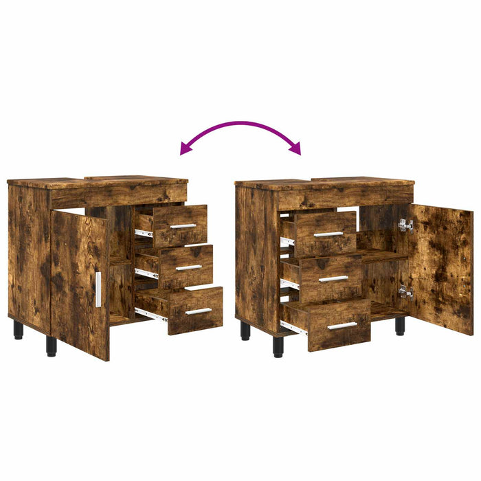Unitate Vanity pentru Baie Stejar fumuriu 60 x 35 x 60 cm - WALTI WALTI