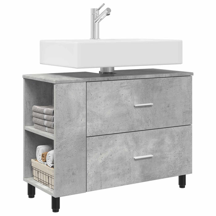 Unitate Vanity pentru Baie Gri Beton 80 x 35 x 60 cm - WALTI WALTI