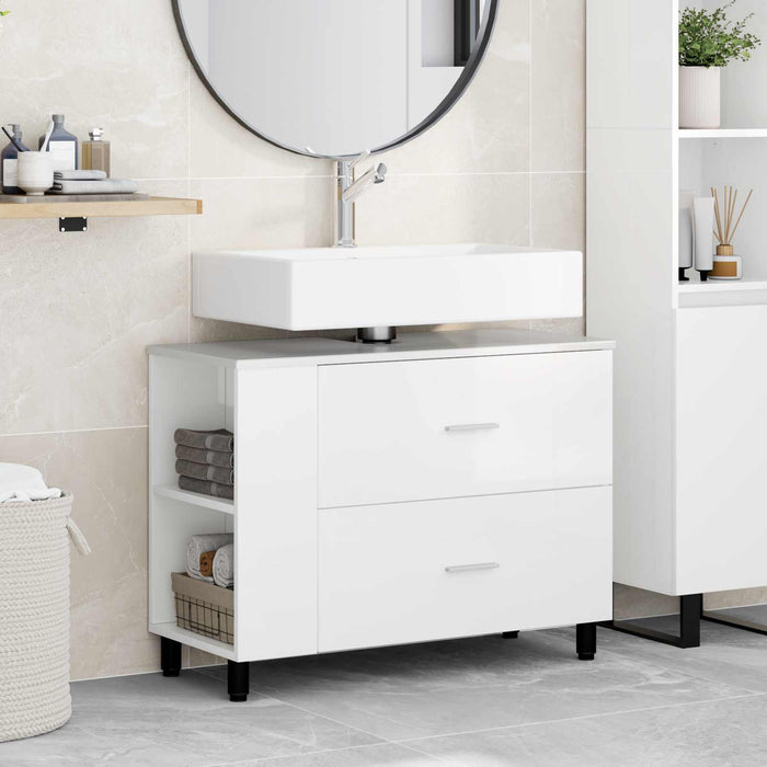 Unitate Vanity pentru Baie Alb foarte lucios 80 x 35 x 60 cm - WALTI WALTI