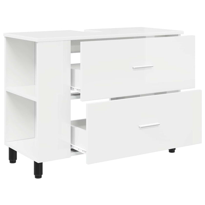 Unitate Vanity pentru Baie Alb foarte lucios 80 x 35 x 60 cm - WALTI WALTI