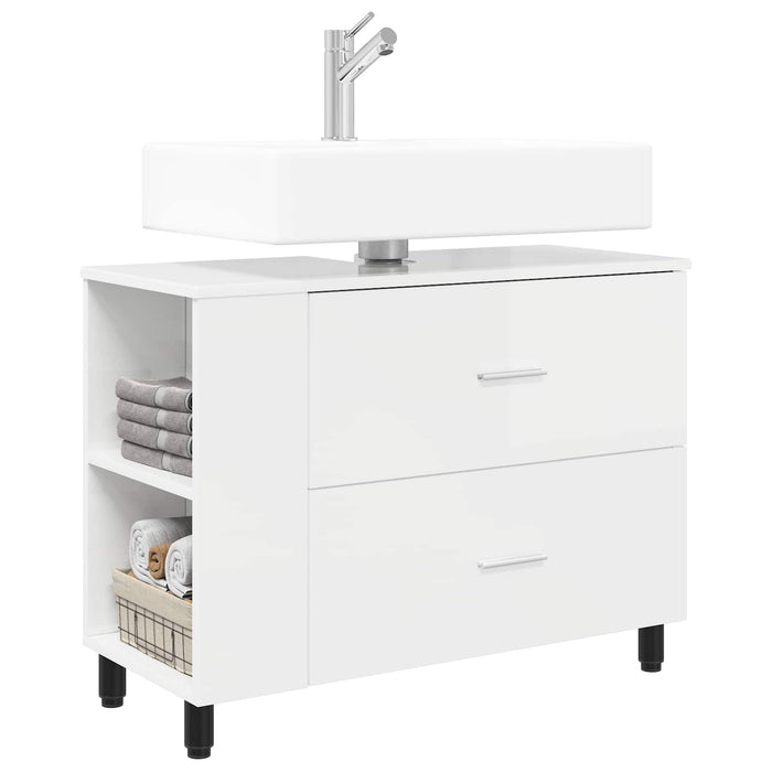 Unitate Vanity pentru Baie Alb foarte lucios 80 x 35 x 60 cm - WALTI WALTI