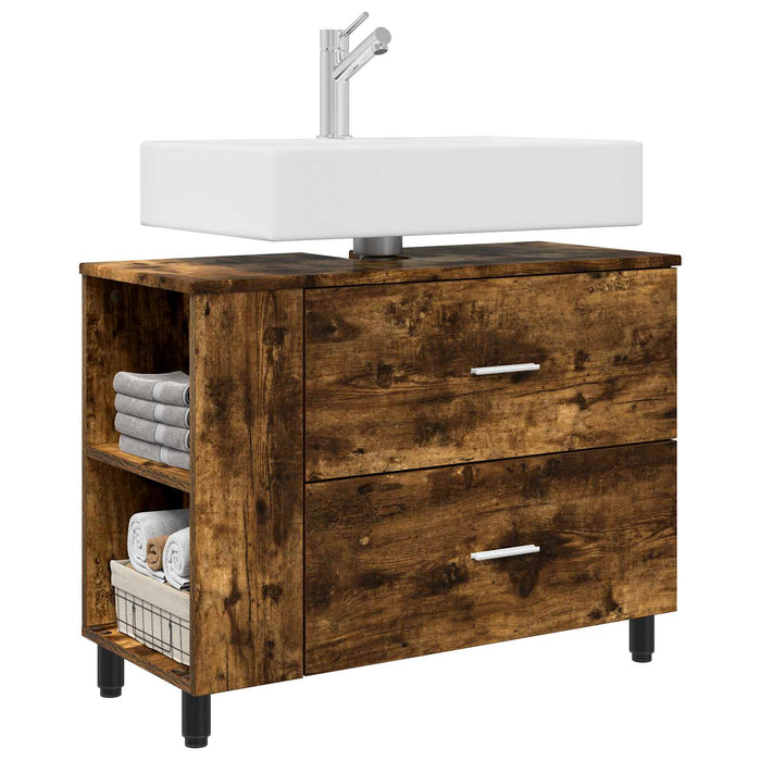 Unitate Vanity pentru Baie Stejar fumuriu 80 x 35 x 60 cm - WALTI WALTI
