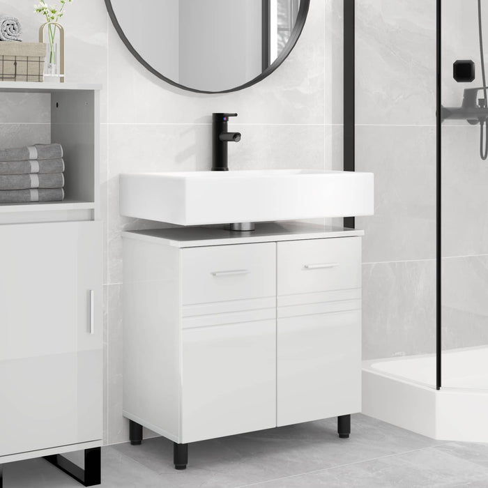 Unitate Vanity pentru Baie Alb foarte lucios 60 x 35 x 60 cm - WALTI WALTI