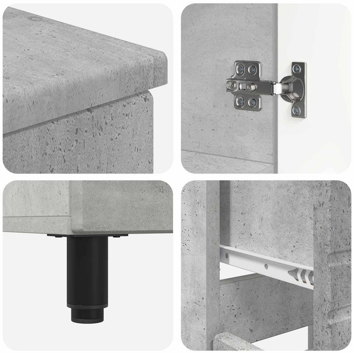 Unitate Vanity pentru Baie Gri Beton 60 x 35 x 80 cm - WALTI WALTI