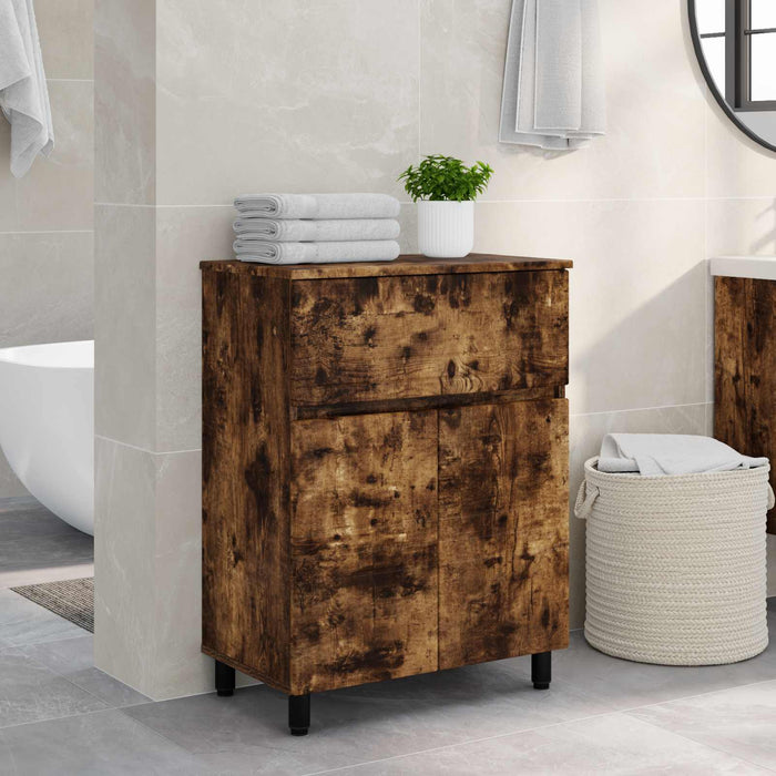 Unitate Vanity pentru Baie Stejar fumuriu 60 x 35 x 80 cm - WALTI WALTI