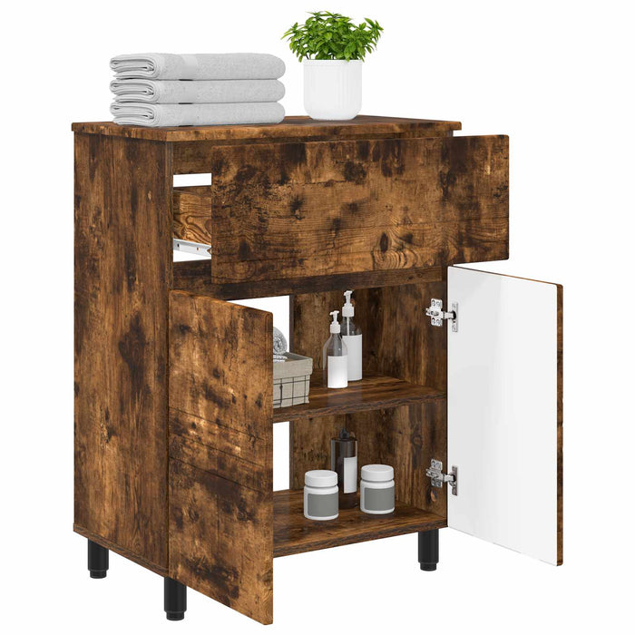 Unitate Vanity pentru Baie Stejar fumuriu 60 x 35 x 80 cm - WALTI WALTI