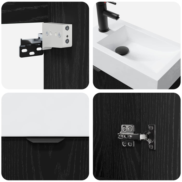 Unitate de baie cu robinet Stejar Negru 45,5 x 22,5 x 84 cm - WALTI WALTI