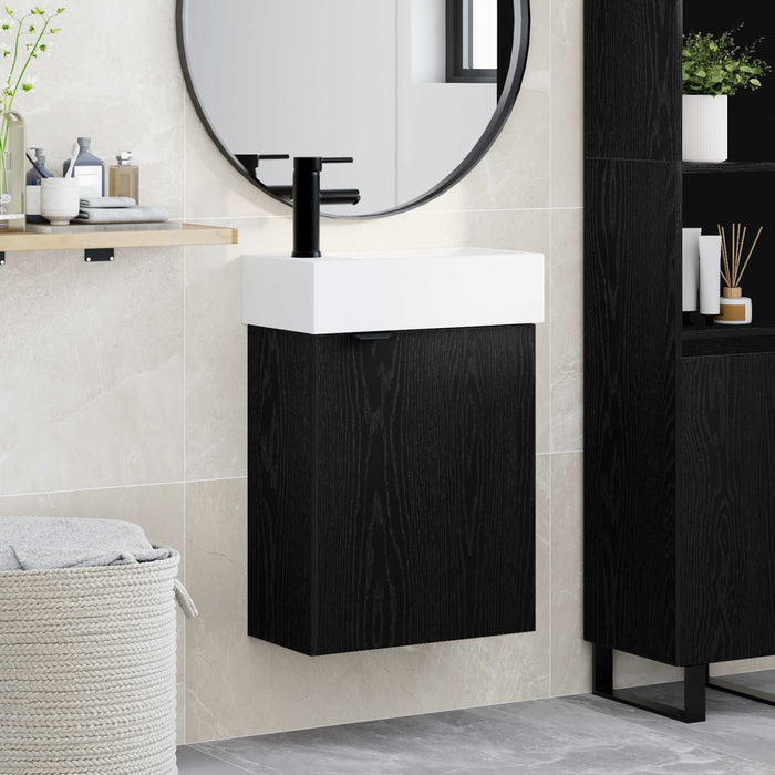 Unitate de baie cu robinet Stejar Negru 45,5 x 22,5 x 84 cm - WALTI WALTI