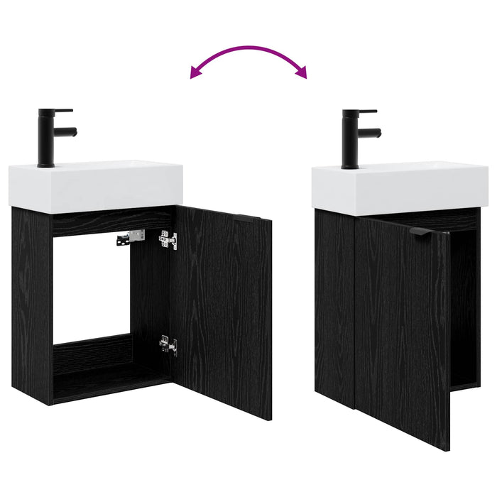 Unitate de baie cu robinet Stejar Negru 45,5 x 22,5 x 84 cm - WALTI WALTI