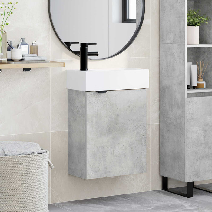 Unitate de baie cu robinet Gri Beton 45,5 x 22,5 x 84 cm - WALTI WALTI