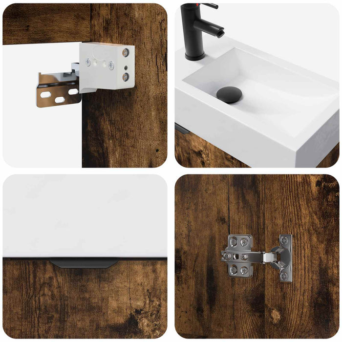 Unitate de baie cu robinet Stejar fumuriu 45,5 x 22,5 x 84 cm - WALTI WALTI