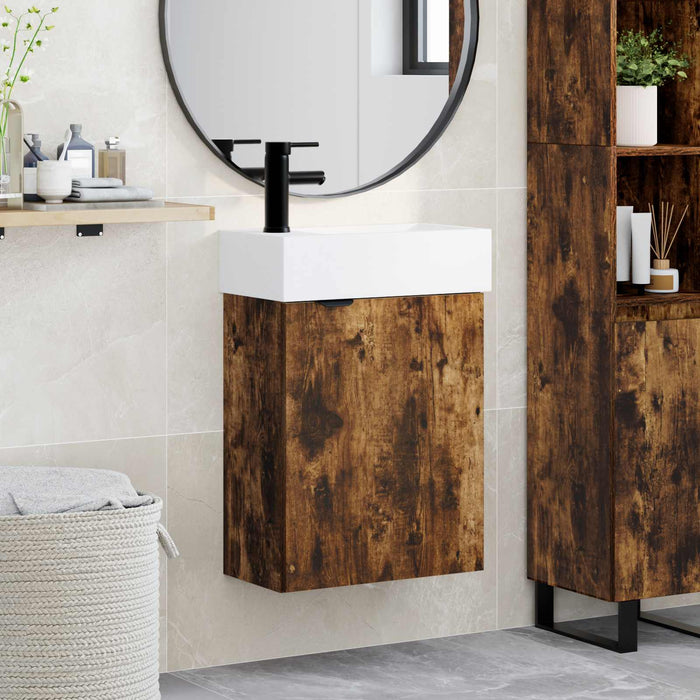 Unitate de baie cu robinet Stejar fumuriu 45,5 x 22,5 x 84 cm - WALTI WALTI