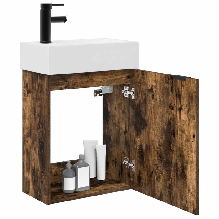 Unitate de baie cu robinet Stejar fumuriu 45,5 x 22,5 x 84 cm - WALTI WALTI