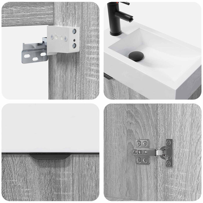 Unitate de baie cu robinet Sonoma gri 45,5 x 22,5 x 84 cm - WALTI WALTI