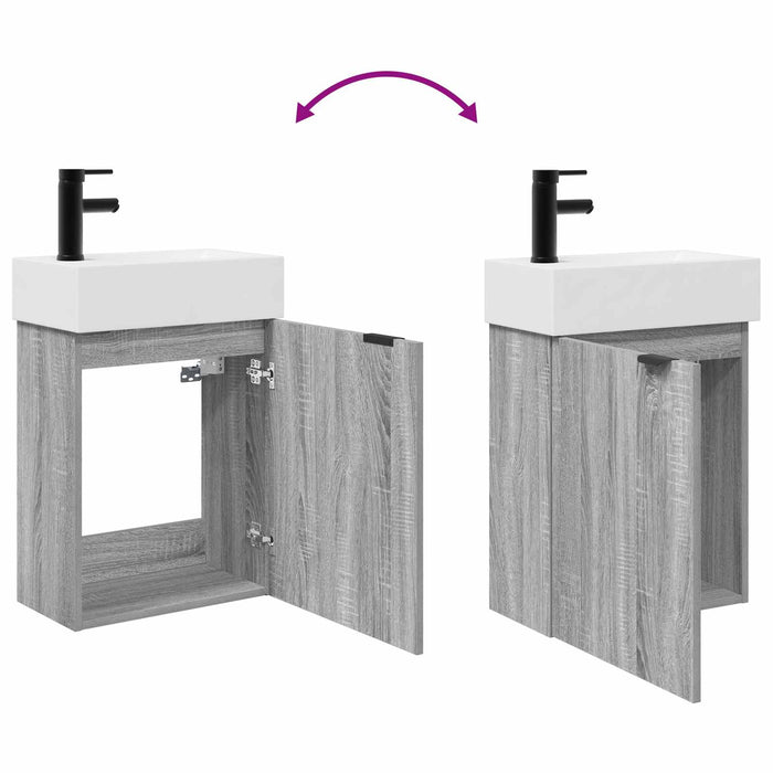 Unitate de baie cu robinet Sonoma gri 45,5 x 22,5 x 84 cm - WALTI WALTI