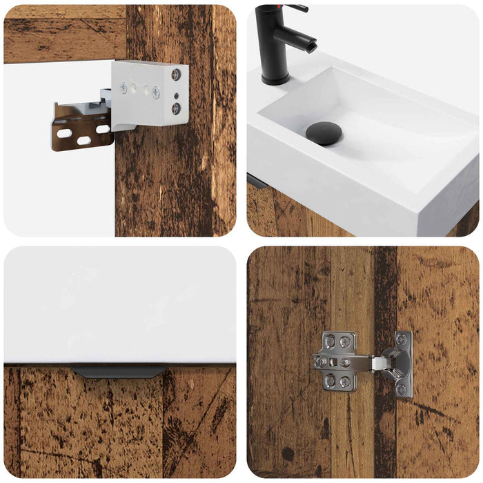 Unitate de baie cu robinet Lemn vechi 45,5 x 22,5 x 84 cm - WALTI WALTI