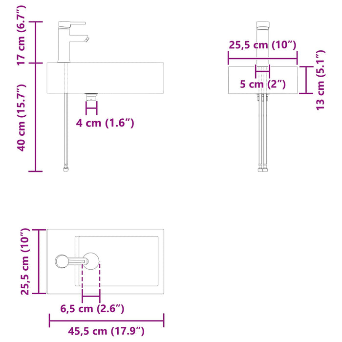 Unitate de baie cu robinet Lemn vechi 45,5 x 22,5 x 84 cm - WALTI WALTI
