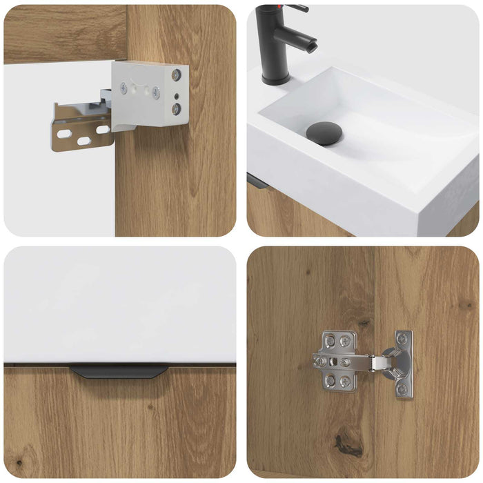 Unitate de baie cu robinet Stejar Artizanal 45,5 x 22,5 x 84 cm - WALTI WALTI
