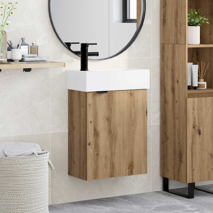 Unitate de baie cu robinet Stejar Artizanal 45,5 x 22,5 x 84 cm - WALTI WALTI