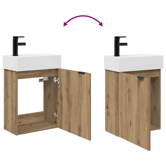 Unitate de baie cu robinet Stejar Artizanal 45,5 x 22,5 x 84 cm - WALTI WALTI