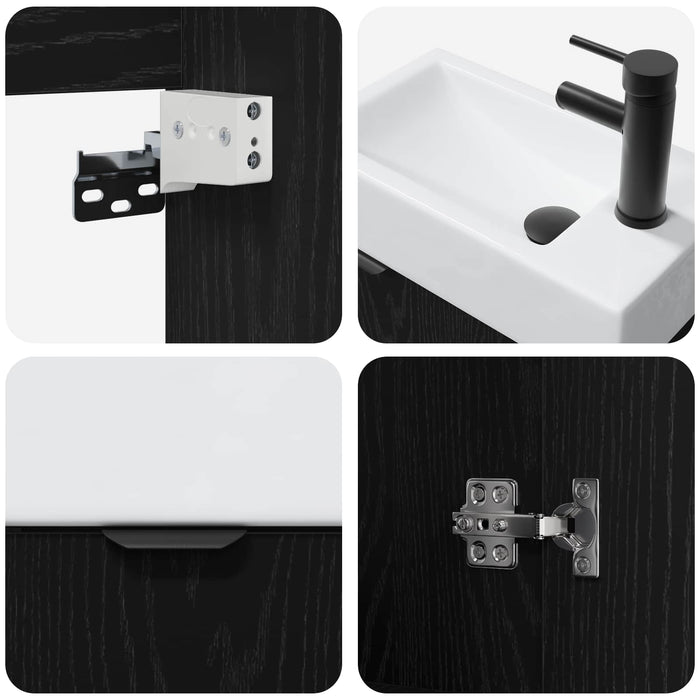 Unitate de baie cu robinet Stejar Negru 45,5 x 22,5 x 84 cm - WALTI WALTI