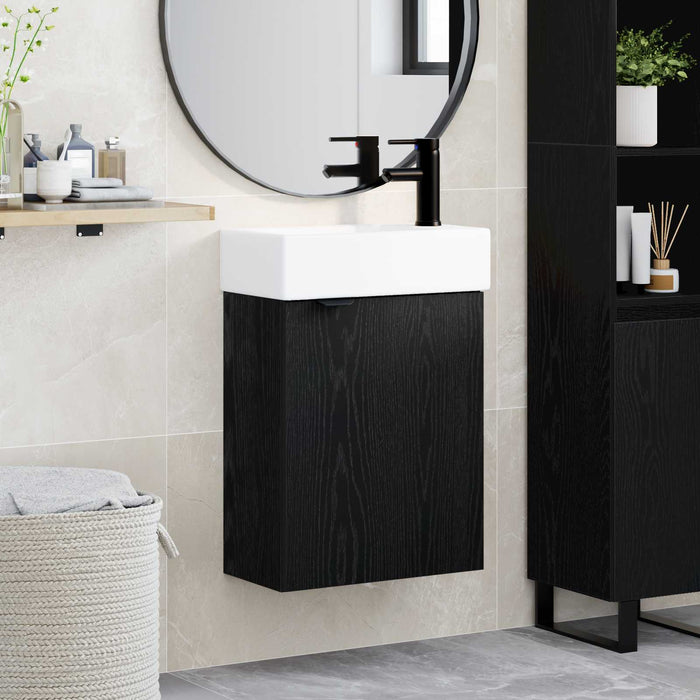 Unitate de baie cu robinet Stejar Negru 45,5 x 22,5 x 84 cm - WALTI WALTI