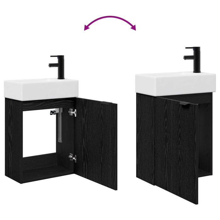 Unitate de baie cu robinet Stejar Negru 45,5 x 22,5 x 84 cm - WALTI WALTI