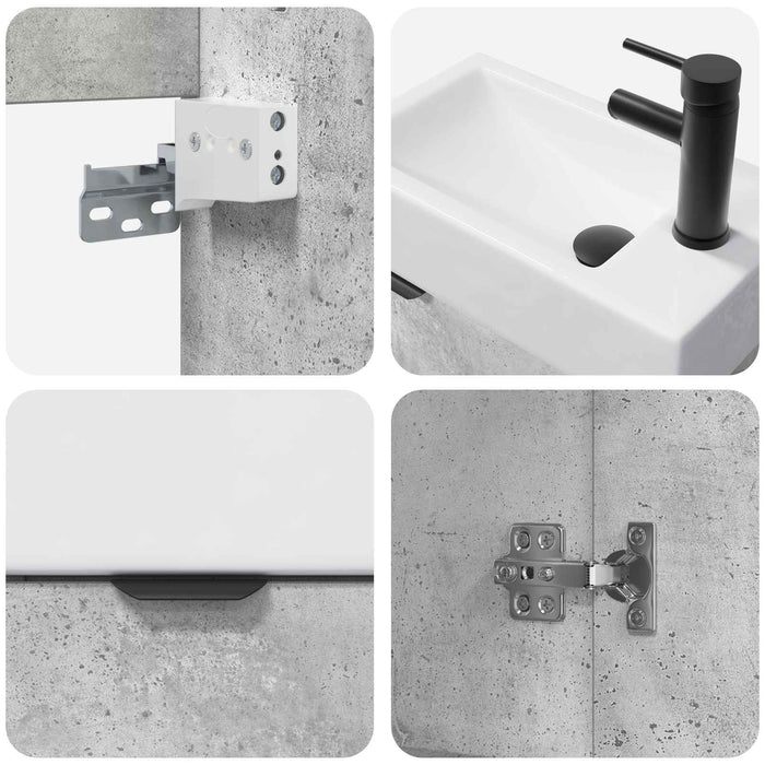 Unitate de baie cu robinet Gri Beton 45,5 x 22,5 x 84 cm - WALTI WALTI