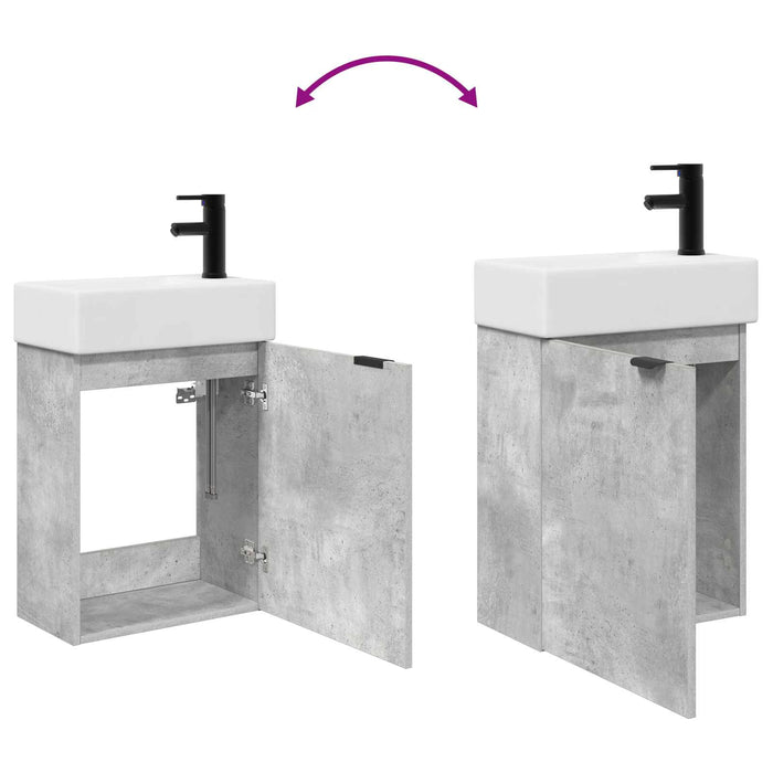 Unitate de baie cu robinet Gri Beton 45,5 x 22,5 x 84 cm - WALTI WALTI