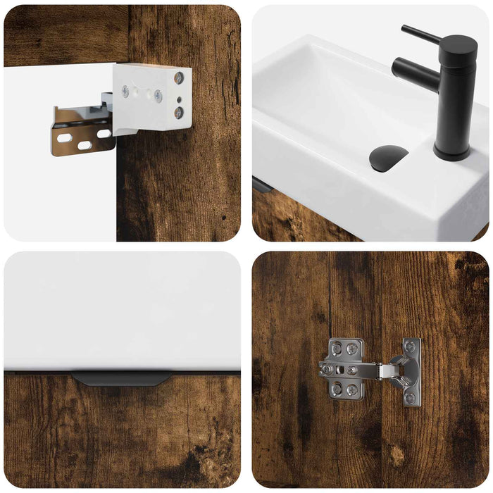 Unitate de baie cu robinet Stejar fumuriu 45,5 x 22,5 x 84 cm - WALTI WALTI