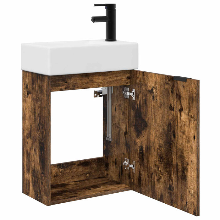 Unitate de baie cu robinet Stejar fumuriu 45,5 x 22,5 x 84 cm - WALTI WALTI