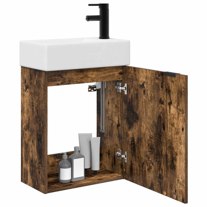 Unitate de baie cu robinet Stejar fumuriu 45,5 x 22,5 x 84 cm - WALTI WALTI