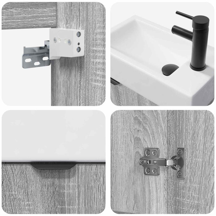 Unitate de baie cu robinet Sonoma gri 45,5 x 22,5 x 84 cm - WALTI WALTI