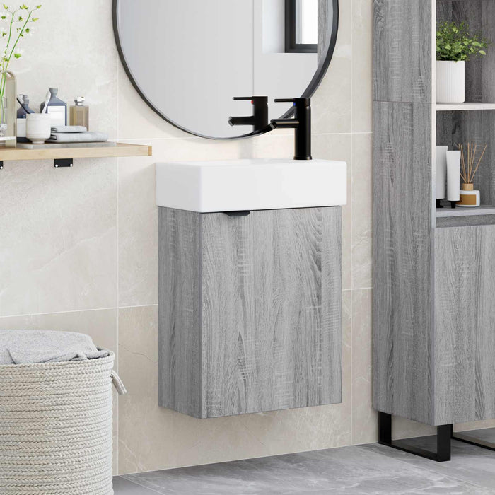 Unitate de baie cu robinet Sonoma gri 45,5 x 22,5 x 84 cm - WALTI WALTI