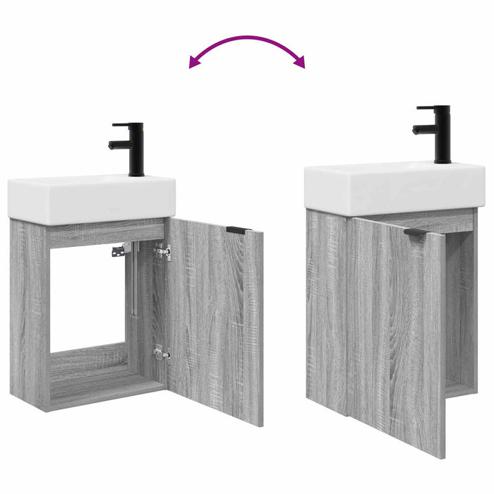 Unitate de baie cu robinet Sonoma gri 45,5 x 22,5 x 84 cm - WALTI WALTI