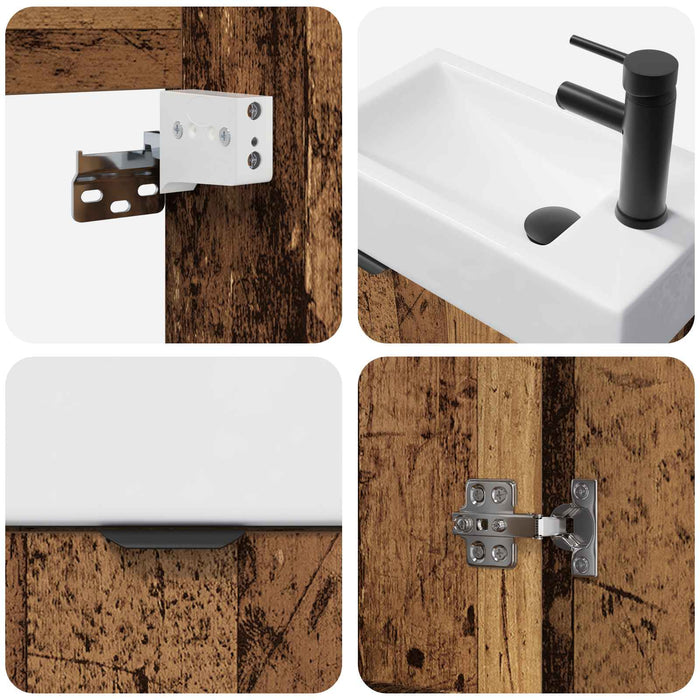Unitate de baie cu robinet Lemn vechi 45,5 x 22,5 x 84 cm - WALTI WALTI