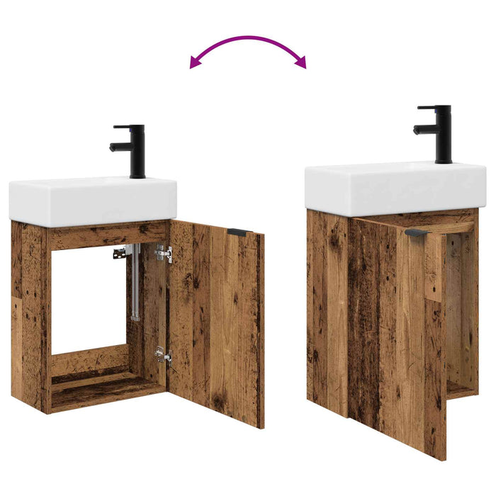 Unitate de baie cu robinet Lemn vechi 45,5 x 22,5 x 84 cm - WALTI WALTI