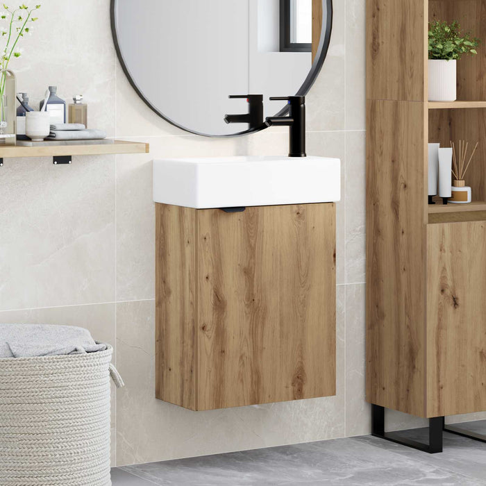 Unitate de baie cu robinet Stejar Artizanal 45,5 x 22,5 x 84 cm - WALTI WALTI