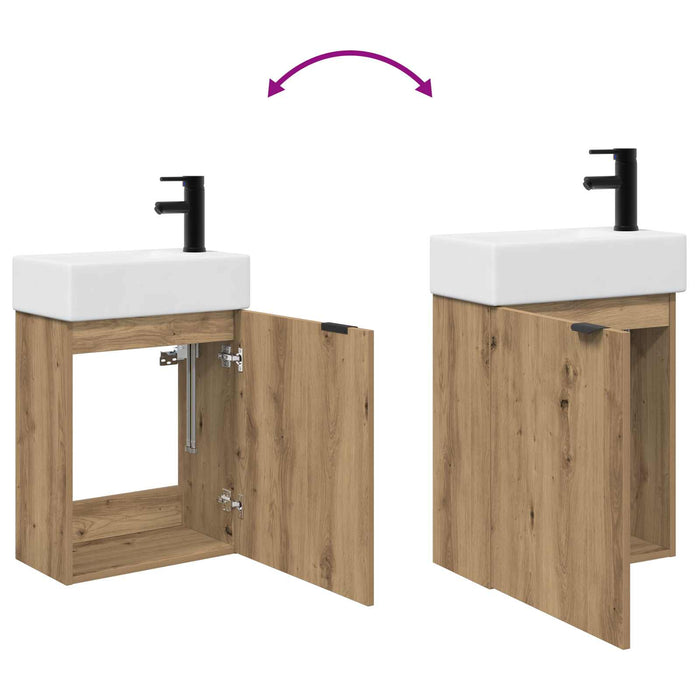 Unitate de baie cu robinet Stejar Artizanal 45,5 x 22,5 x 84 cm - WALTI WALTI