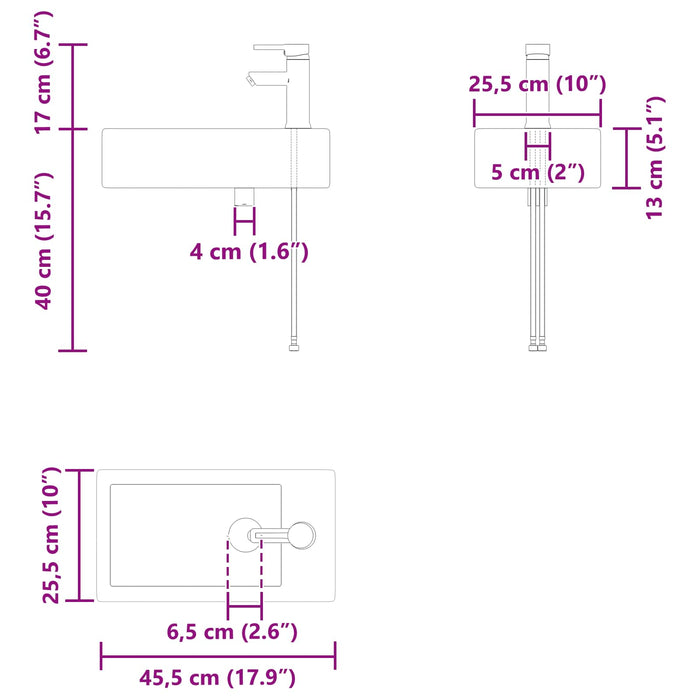 Unitate de baie cu robinet Stejar Artizanal 45,5 x 22,5 x 84 cm - WALTI WALTI