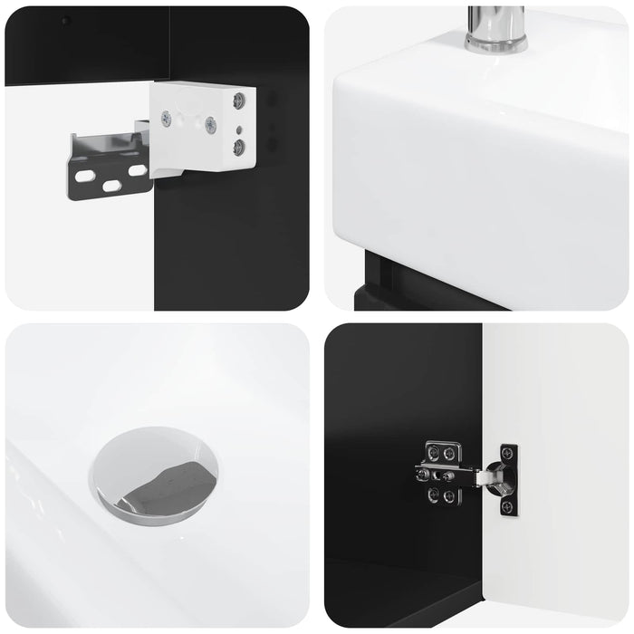 Unitate de baie cu robinet Negru 45,5 x 22,5 x 84 cm - WALTI WALTI