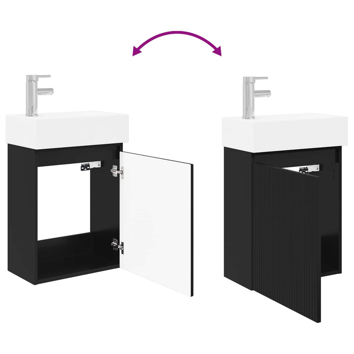 Unitate de baie cu robinet Negru 45,5 x 22,5 x 84 cm - WALTI WALTI