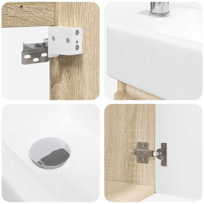 Unitate de baie cu robinet Stejar Sonoma 45,5 x 22,5 x 84 cm - WALTI WALTI