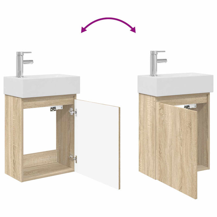 Unitate de baie cu robinet Stejar Sonoma 45,5 x 22,5 x 84 cm - WALTI WALTI