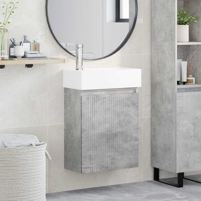 Unitate de baie cu robinet Gri Beton 45,5 x 22,5 x 84 cm - WALTI WALTI