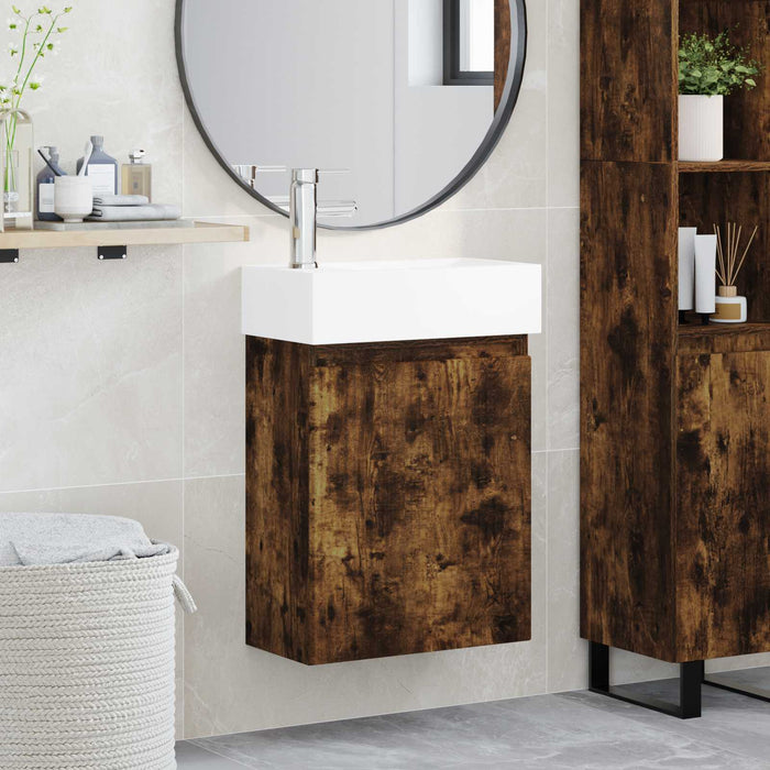 Unitate de baie cu robinet Stejar fumuriu 45,5 x 22,5 x 84 cm - WALTI WALTI